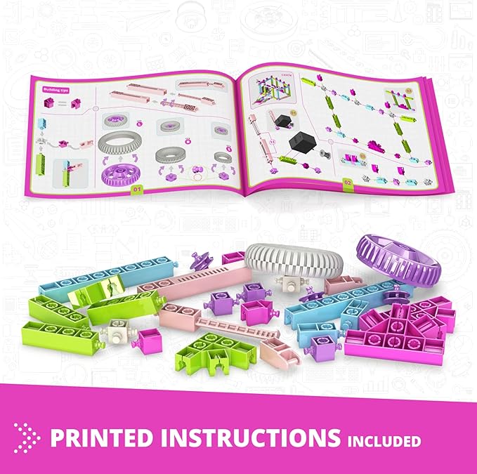 Engino STEM Girls Building Toys, 30 Motorized Model Set, Educational Set for Ages 6+, Construction Toys, Gifts for Girls, STEM Projects