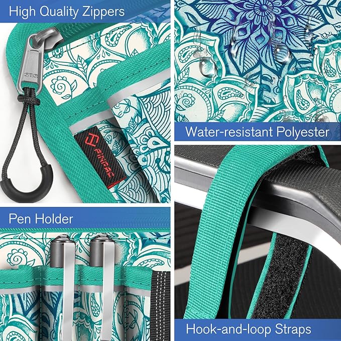 FINPAC Wheelchair Side Storage Bag w/Cup Holder, Wheelchair Armrest Accessories Pouch with Pen Slot and Reflective Strips for Power Walkers, Rollators, Seniors - Emerald Illusions