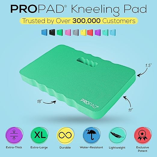 Thick Kneeling Pads, Garden Kneeler for Gardening, Bath Kneeler for Baby Bath, Kneeling Mat for Yoga, Knee Pad for Work, Extra Large (XL) 18 x 11 x 1.5 Inches, Green (Pack of 2)