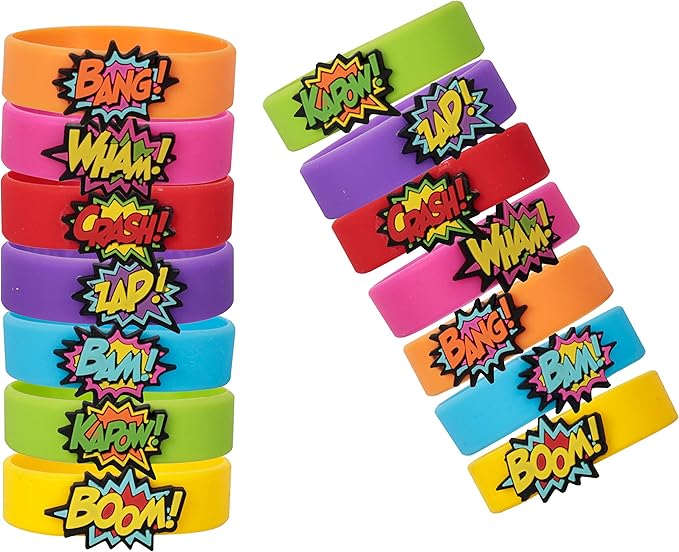 JOYIN 28 Pcs Valentines Day Prefilled Hearts with Cards Filled with Power Bracelets for Kids Classroom Exchange, Cute Valentine Party Favors, Gift Exchange, Game Prizes