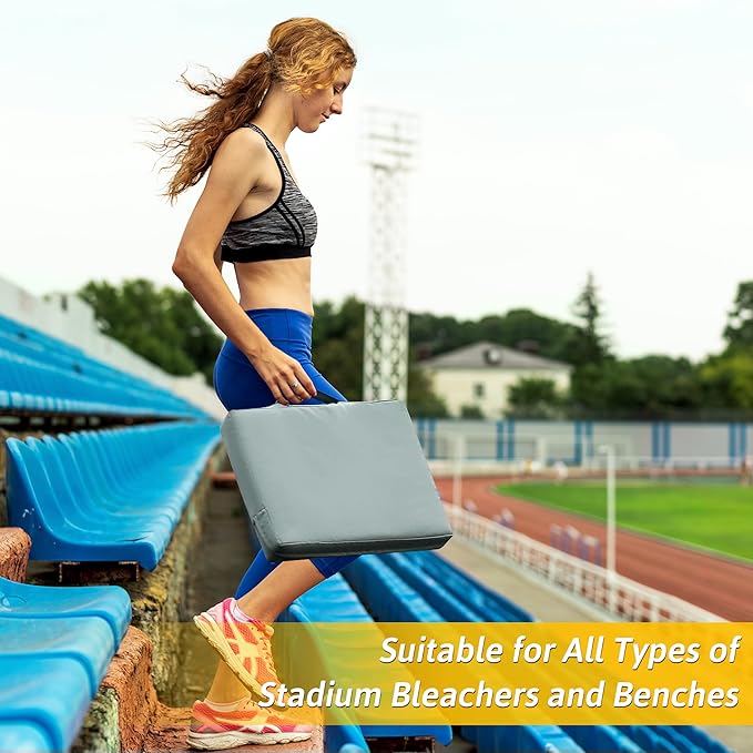 2 Pcs Stadium Seat Cushions Water-Repellent Bleacher Seat Cushions Indoor & Outdoor Seat Cushion for Bleachers Portable Stadium Cushion for Sports Events, Office Chairs, Beaches