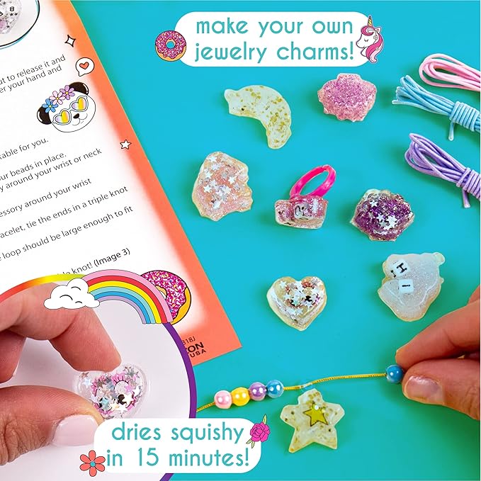 Just My Style Sparkling Jelly Jewelry, Make Your Own Squishy Jewelry, Create 25 Pieces of Jelly Jewelry, Fun Weekend or Sleepover Activity, Great Bead Kit for Kids Ages 6, 7, 8, 9