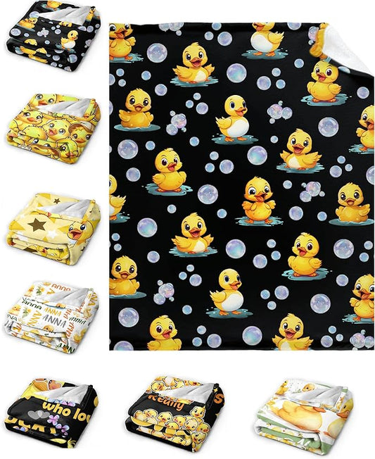 Aparajita Ducks Blanket Adult Duck Blanket Kids Funny Blanket Suitable for Living Room Bedroom Bed Sofa Crib Couch Chair Outdoor All Season Items That Yellow Duck Lovers Will Love 40"x30"for Pets