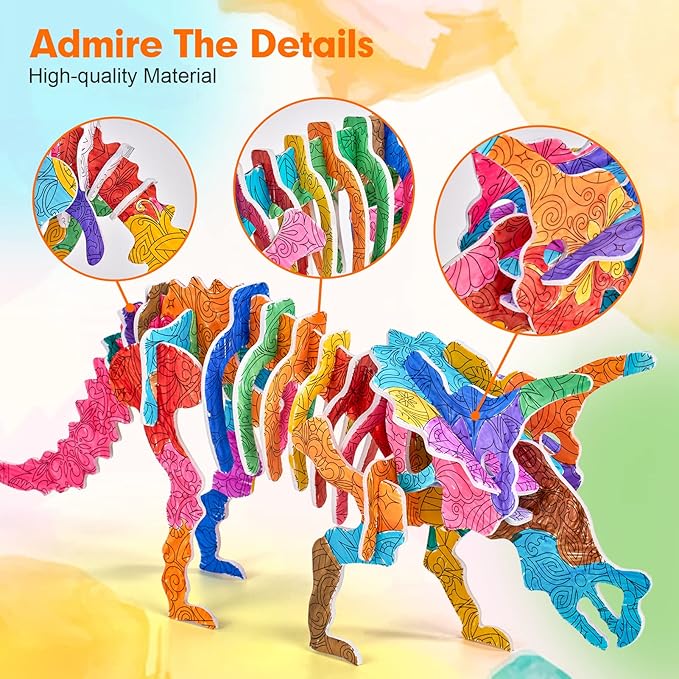 CubicFun Arts Crafts for Kids Ages 6-8-12, 7 Sets Mandala 3D Coloring Puzzles, Art Supplies for Kids 9-12 DIY 3D Puzzles for Kids Ages 3-5 4-8, Crafts for Girls Ages 6-8-12