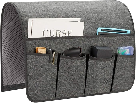 Sofa Armrest Organizer, Remote Control Holder for Recliner Couch, Arm Chair Caddy with 6 Pockets for Magazine, Tablet, Phone, iPad