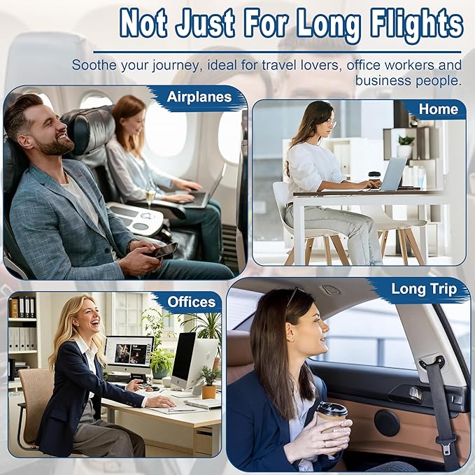 Foot Hammock for Plane Travel to Relax Your Feet - Portable & Adjustable Airplane Foot Hammock with No Feet Clashing, Long Flight Travel Essentials Airplane Foot Rest to Reduce Fatigue & Soreness