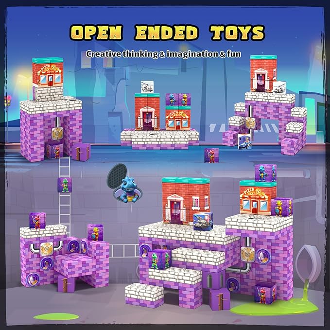 Magnetic Blocks Kids Toys, Magnetic Building Cubes - Creative STEM Sensory Autism Toys for 3+ Year Old Boys & Girls, Adventure Games Elements Magnet Toys for Ages 5-7 8-13