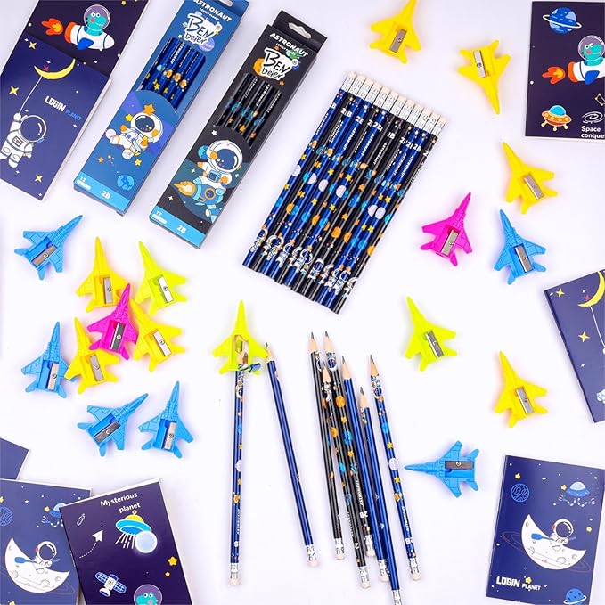 ANPHILE 24Pack Stationery Party Favors, School Stationery with Pencils Erasers Stickers, Birthday Goodie Bag Stuffers Classroom Gifts for Students Christmas Classroom Gifts