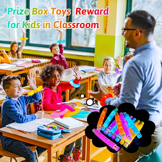 24 Pcs Light up Party Favors for Kids 4-8-12,Glow Sticks Bulk Bracelet Necklace Accessories for Kids,Neon Birthdayifts,Christmas Go Return Godie Bag Stocking Stuffer Fillers for Boys Girls