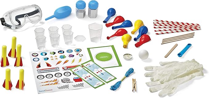 hand2mind Take Flight Science Kit, Toy Rocket Launcher for Kids Ages 8-12, Rocket Kit, Science Kits & Toys, Air Rocket Launcher Kids, 18 Science Experiments, Career & Lab Guide, STEM Toy, Kids Rocket