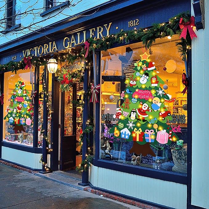 Felt Christmas Tree - 3.4 FT Christmas Decorations for Toddlers with 41 Pcs Ornaments,DIY Xmas Gifts for Door Wall Hanging Decorations.