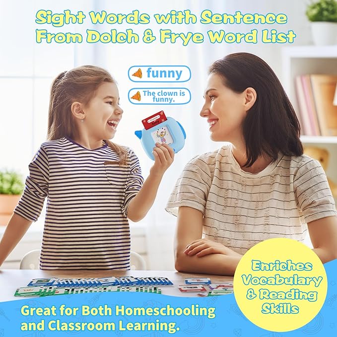 Talking Flash Cards Toddler Toys, 336 Words Speech Therapy Autism Interative Learning Toy, 220 Dolch Sight Words Pre-K to Grade 3/Feelings/Time/Songs Montessori Educational Toys Gifts for Kids Age 3-6