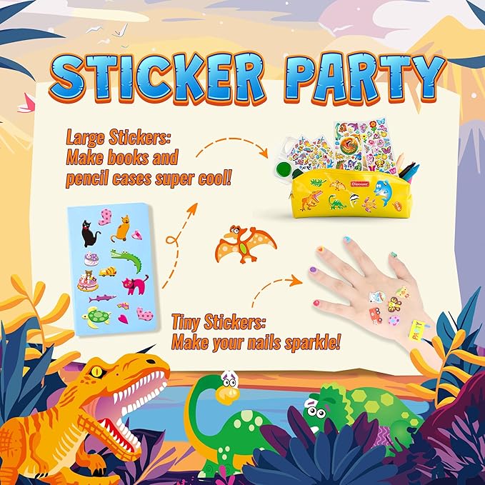 3200+ Stickers for Kids, 3D Puffy Stickers, 64 Different Sheets, Cute Animals Stickers for Boys Girls Teachers, Classroom Reward, Craft Scrapbooking, Party Gift