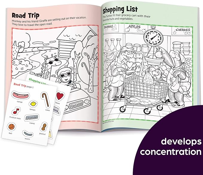 Highlights Hidden Pictures Fun Books for Kids Ages 3-6, 4-Pack, 64 Pages of Seek and Find Activities, Double as Coloring Books, 480+ Stickers, Volume 1