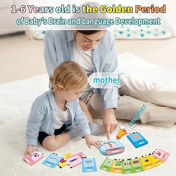 Pocket Speech for Toddlers Toys, 384 Sight Words Talking Flash Cards for Toddlers 1 2 3 4 5 6 Years, Speech Therapy Toys Educational Learning Toys, Sensory Toys for Autistic Children, Birthday Gifts