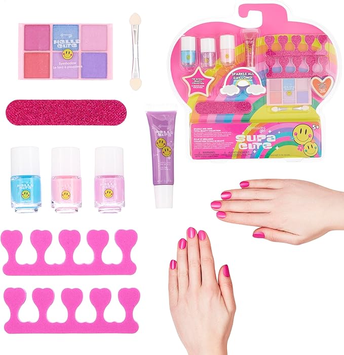 Expressions 8pc Makeup Set - "Supa Cute" Beauty Kit - Ultimate Kids Cosmetics Set Beauty Collection Starter Cosmetics For Girls