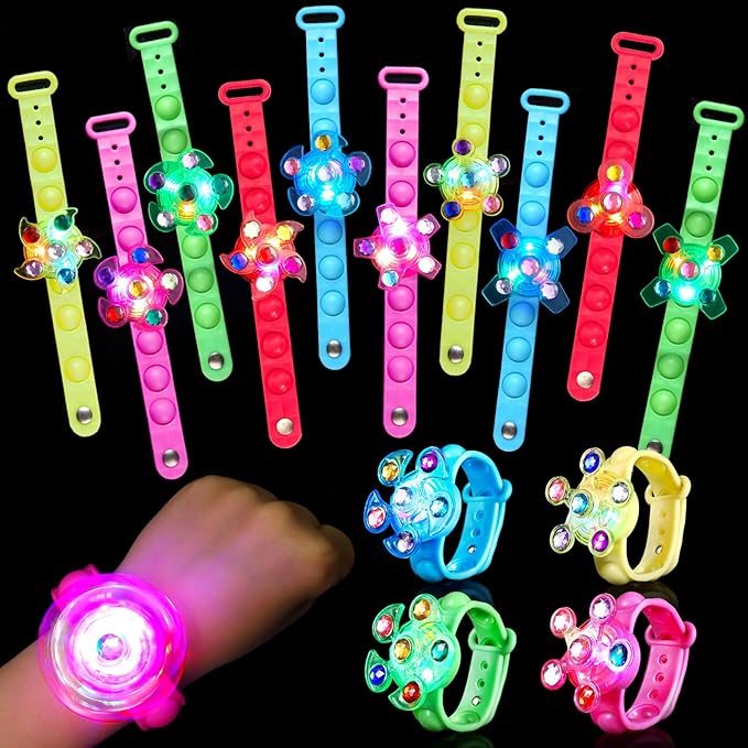 24 Pack Light Up Bracelets Valentines Day Gifts Party Favors for Kids 8-12 4-8 3-5, Goodie Bags Stuffers for Kids, Light Up Bracelets Birthday Return Gifts Party Favors for Boys Girls Classroom Prizes