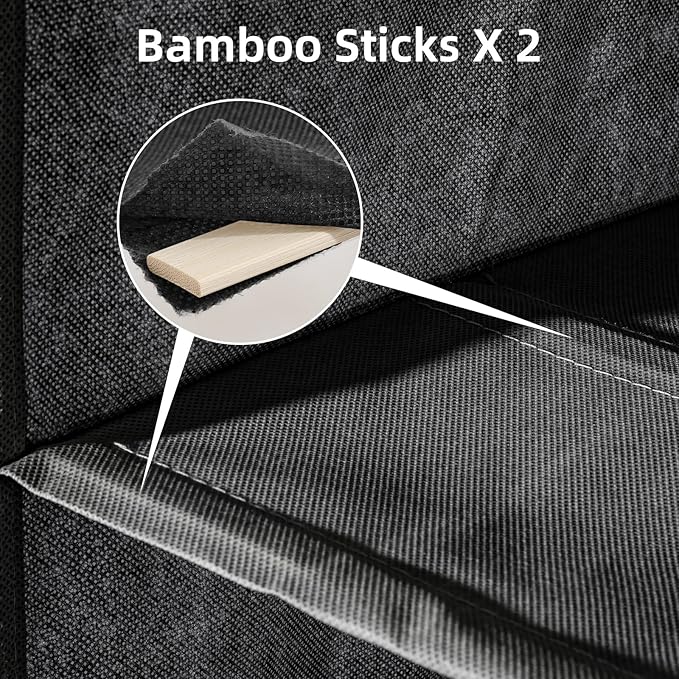 2 Packs Hanging Closet Organizer, 4-Shelf Closet Organizers and Storage with Side Pockets, Collapsible Hanging Shelves for Closet & RV & College Dorm,Black