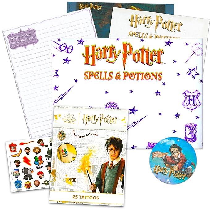 Harry Potter Activity Set Gift for Kids Bundle ~ Magical Spells Activity Kit with Harry Potter Tattoos (Harry Potter Gifts)