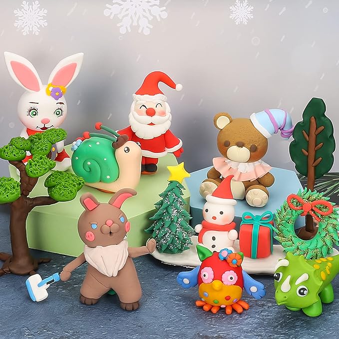 CiaraQ Air Dry Clay - 64 Colors DIY Modeling Clay Kit with Sculpting Tools, Soft & Ultra Light, Easy to use, Ideal for Sculpture, Crafting, DIY Projects (Assorted Colors)