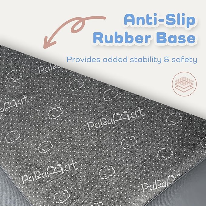 1.3" Thick Baby Floor Play Mat 39x59, Basic Padded Foam Mat for Tummy Time Crawling, Non Slip Cushioned for Babies Toddlers Infants Kids (Light Grey)