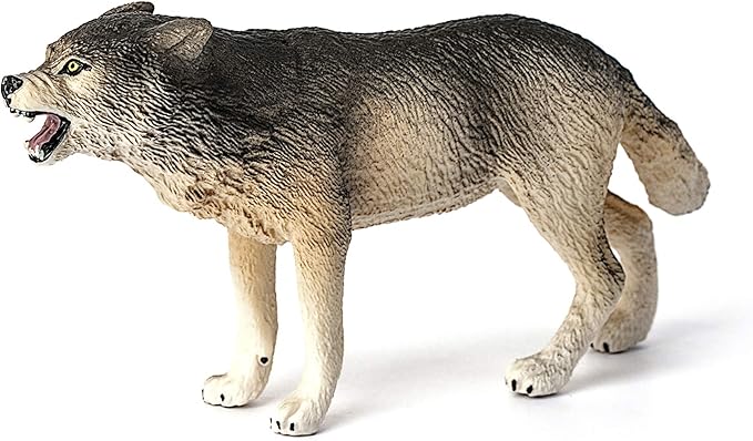 Schleich Wild Life Realistic Prowling Gray Wolf Figurine - Durable North American Forest Animal Figure for Kids, Perfect Toy for Fun and Imaginative Adventures, Gift for Boys and Girls Ages 3+