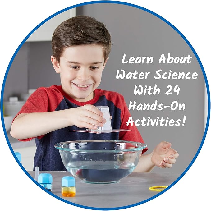 hand2mind H2Ohhh! Water Science Kit, Chemistry Kit for Kids 8-12, Chemistry Set, Science Kits & Toys, 24 Science Experiments, 1 Career & Lab Guide, Color Chemistry, Bubbles, Tornadoes, STEM Toy