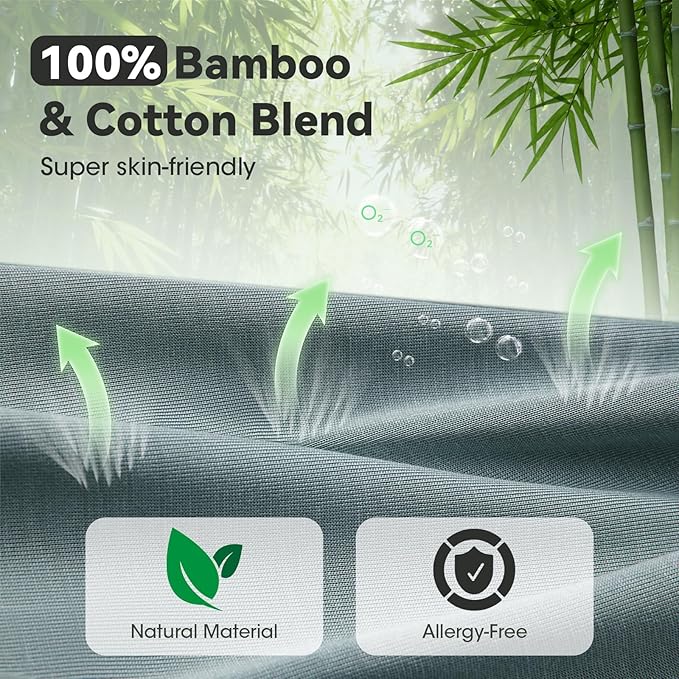 BeMyLady 3D Bamboo Cotton Sleep Mask with Bluetooth 5.4 Headphone, Music Wireless Bluetooth Blackout Eye Mask for Side Sleepers, Earphones HD Speaker Microphone for Travel, Gifts for Women Men, Grey