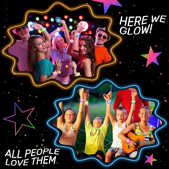 14 Pack LED Light Up Fidget Spinner Wristbands Party Favors for Kids 4-8 8-12, Glow in The Dark Party Supplies, Back to School Gift for Students, Return Gifts for Kids Birthday Halloween Classroom