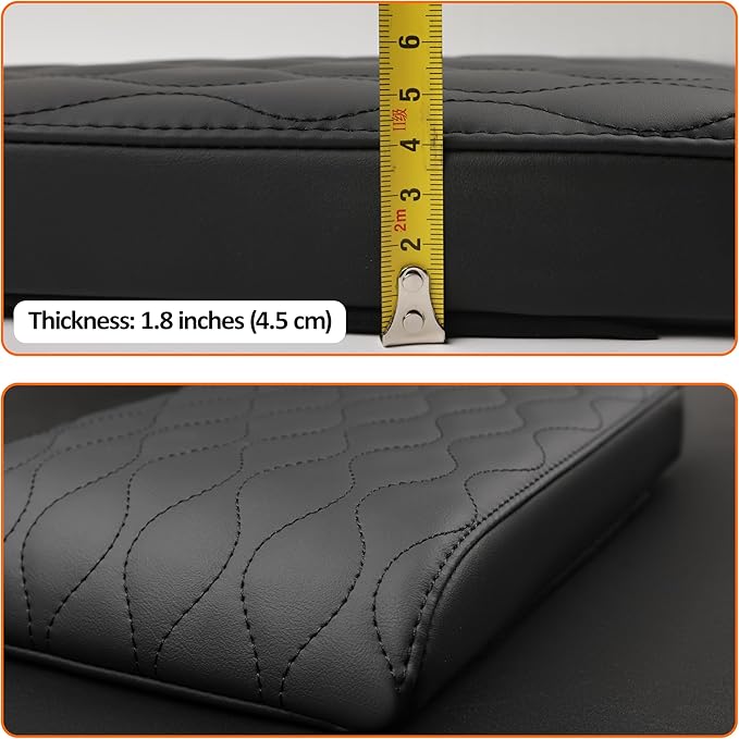 POKSRI Car Center Console Cover/pad PU Leather,Universal Armrest mat, Adjust Driving Posture Cushion,Protector Box,Memory Foam,Relieves Shoulder/arm Fatigue,Boosting Driving Safety
