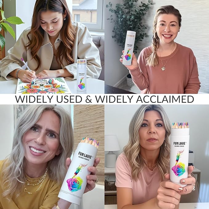 24 Colored Pencils for Adult Coloring Books, Premium Soft Core Coloring Pencil Set with Sharpener for Artists, Drawing and Sketching Pencils, Professional Art Supplies Set for Adults