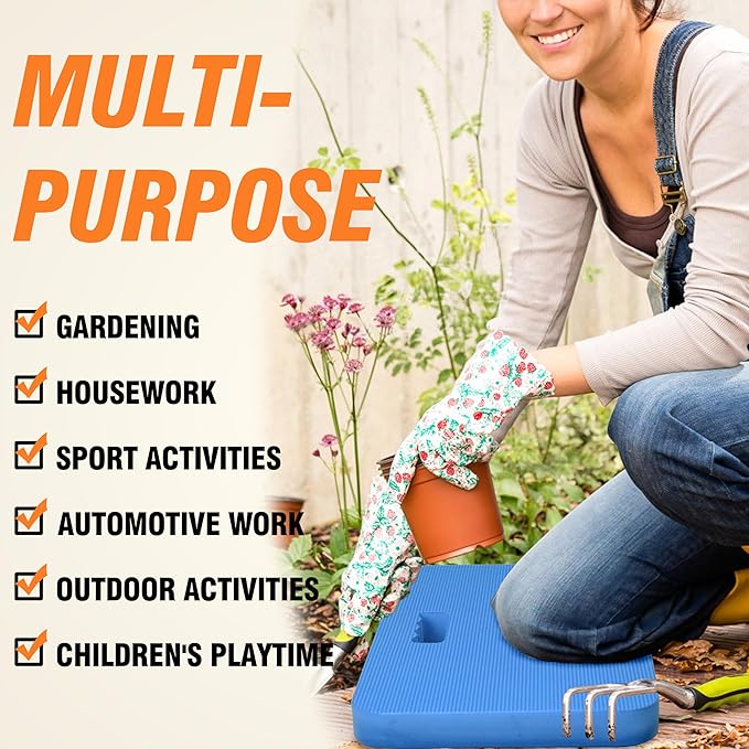 Gardzen 3-Pack Garden Kneeling Pad - For Gardening, Baby Bath, Yoga, Pilates, Exercise, Blue