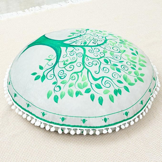 32 in Meditation Floor Cushion, Round Large Floor Pillow for Adult, Yoga Pillows for Sitting On Floor, Boho, Memory Foam Filling