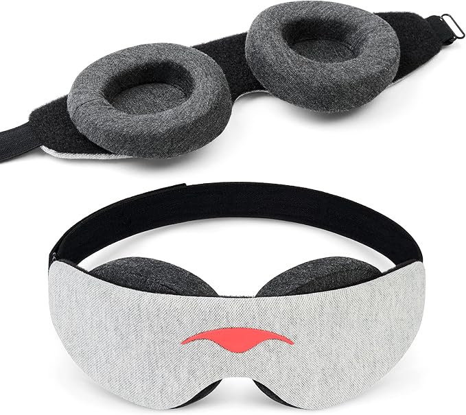 Manta Slim Sleep Mask – Ultra-Light Blackout Eye Mask with Adjustable Eye Cups, Soft Strap for Comfortable Sleep, Minimalist Design for Better Rest