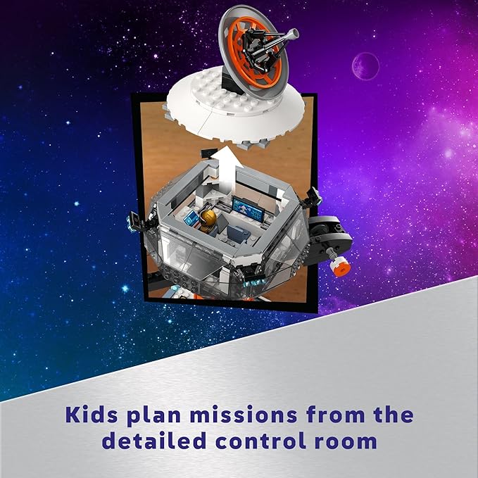 LEGO City Space Base and Rocket Launchpad, Planet Exploration Toy, Building Kit for Creative Role Play, Rocket Ship Toy for Kids Ages 8 Plus, 6 Minifigures, Robot and 2 Alien Action Figures, 60434