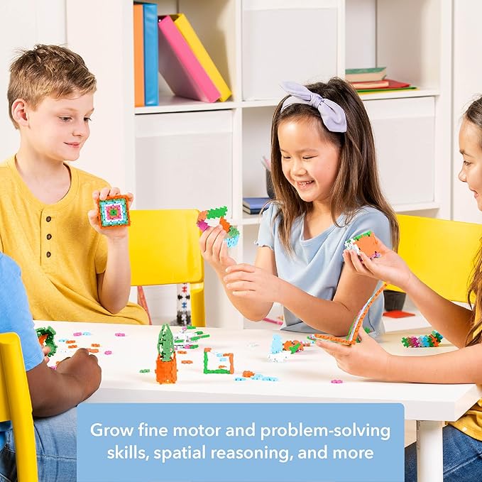 PLUS PLUS 3D Puzzle Building Block Set, 70 Mini Interlocking Pieces, Fun Holiday Activities for Kids - Bunny Mini Maker Tube