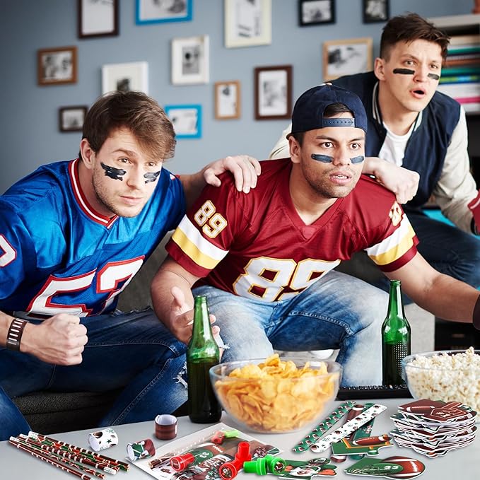 BenLouis 240Pcs Football Party Favors Sports Theme Party Pencils Stickers School Stationery Bulk for Kids Football Birthday Party Team Gift Goodie Bag Fillers Classroom games Rewards Supplies