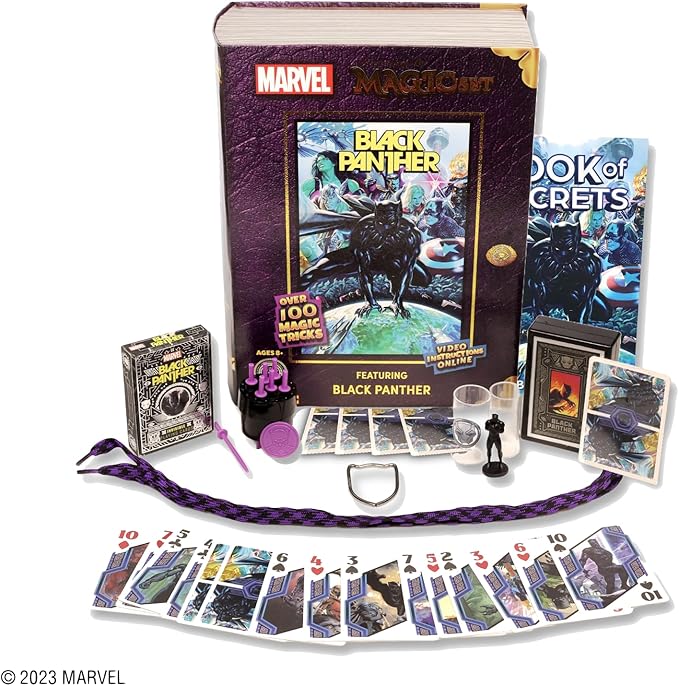 Fantasma Marvel’s Multiverse of Magic Black Panther Magic Kit for Kids and Adults | Magic Set Packaged Inside an Oversized Comic Book Art Storage Box | Magic Show with Over 100 Magic Tricks