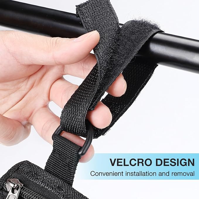 Noverlife 2 Pack Lengthened Wheelchair Side Organizer Bags, Detachable Band Wheelchair Armrest Storage Pouch for Walker, Rollator Bag Wheelchair Pouch Side Pocket Storage Bag for Electric Wheelchairs