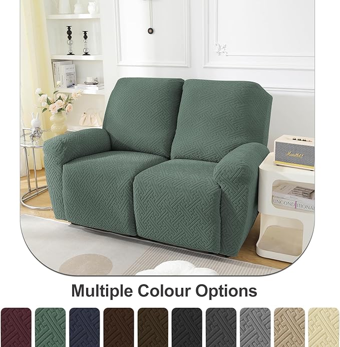 NORTHERN BROTHERS Recliner Chair Covers, Loveseat Chair Covers, Covers for Reclining Chairs, Recliner Couch Cover 2 Seat, Light Green