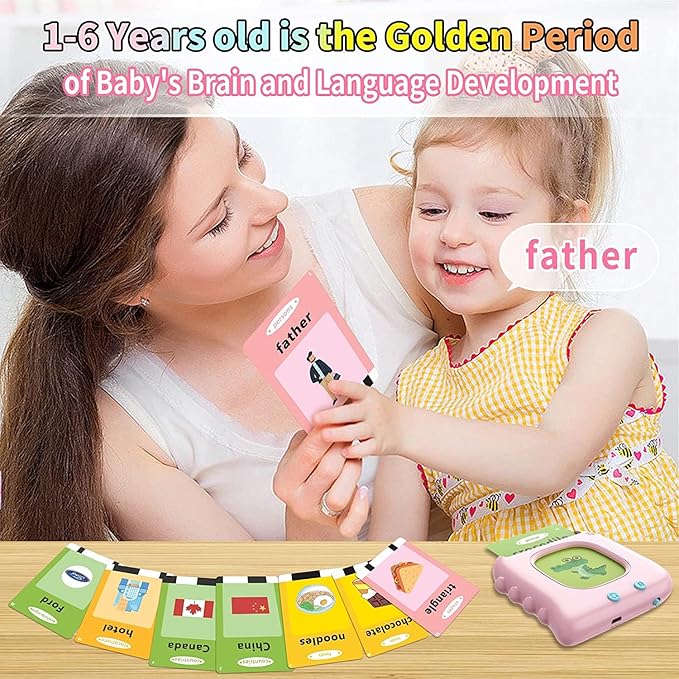 Toddler Toys Gifts for 1 2 3 4 5 Year Old Girls, Talking Flash Cards with 224 Sight Words, Autism Sensory Toys for Autistic Children, Learning Educational Toys, Montessori Toys, Birthday Gift Idea