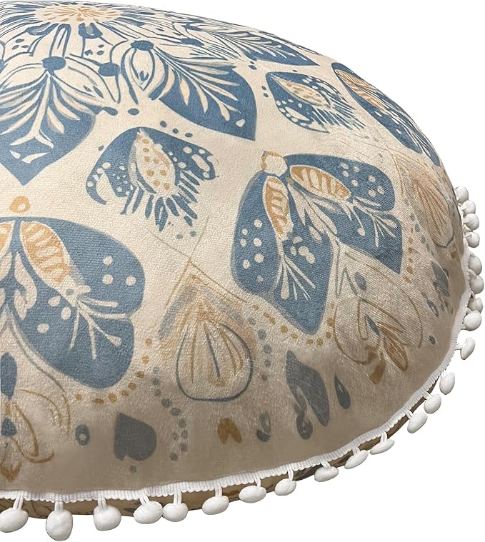 32 in Meditation Floor Cushion, Round Large Floor Pillow for Adult, Yoga Pillows for Sitting On Floor, Boho, Memory Foam Filling