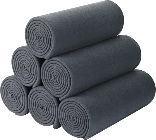 Special SG Glory Fleece Throw Blankets Bulk Fleece Blankets Solid Wholesale Lightweight Warm Soft for Pet Bed Sofa Couch Office Wedding Gifts Travel Seasons (Mineral Grey,Pack of 6 50x60 Inches)