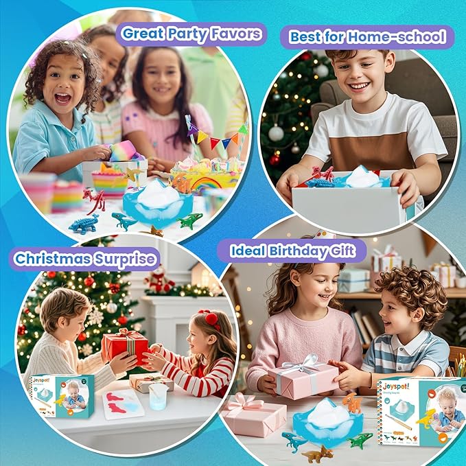 3 in 1 Dinosaur Soap Making Craft Kit Kids Toy, STEM Art and Craft Science Toy for Toddler, Dig Soap with Silicone Mold,Fragrances, Best Educational Craft Activity, Birthday Easter Gift for Girl Boy