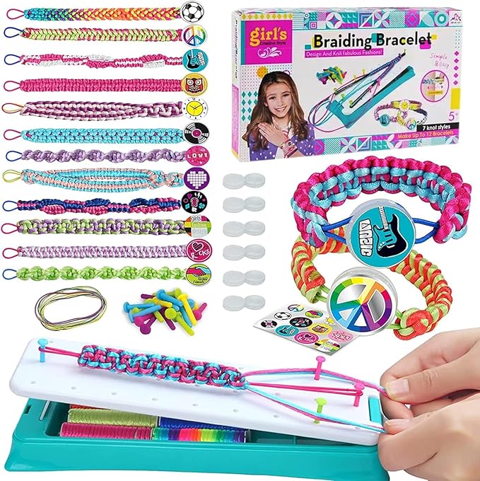Friendship Bracelet Making Kit Toys, DIY Crafts for Girls Ages 8-12, Hottest Birthday Christmas Gifts for 7 8 9 10 11 12 Years Old Kids, Travel Activities Party Favor Holiday Gift Guide