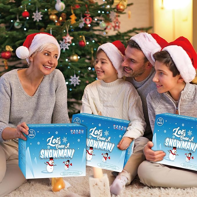 30 Pack Snowman Kit - Build a Snowman Kit DIY Christmas Craft Gifts - Creative Air Dry Clay Modeling Crafts Kit for School Winter Party Activities - Perfect Christmas Activity Gifts for Kids Indoors