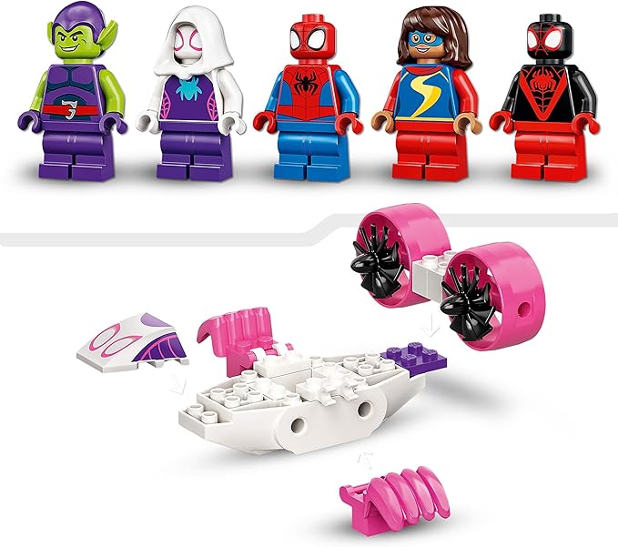 LEGO® Super Heroes Marvel Spidey and His Amazing Friends Spider-Man Webquarters Hangout 10784 Building Kit;Marvel Minifigures