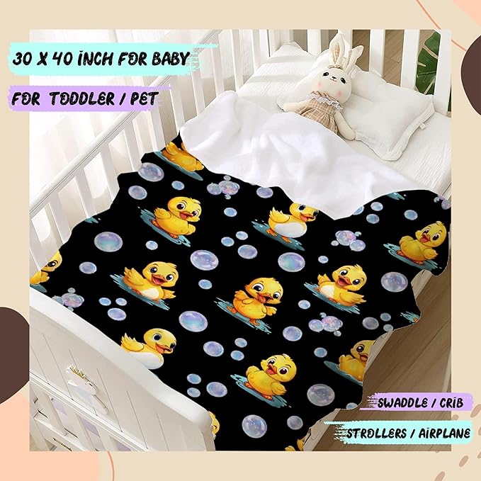Aparajita Ducks Blanket Adult Duck Blanket Kids Funny Blanket Suitable for Living Room Bedroom Bed Sofa Crib Couch Chair Outdoor All Season Items That Yellow Duck Lovers Will Love 40"x30"for Pets