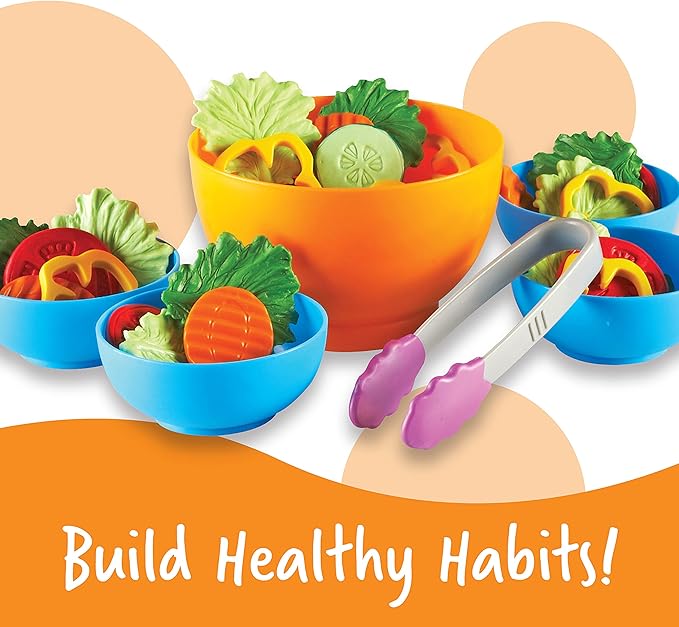 Learning Resources New Sprouts Garden Fresh Salad Set - 38 Pieces, Ages 18+ Months Pretend Play Food, Play Food for Toddlers, Toddler Kitchen Play Toys