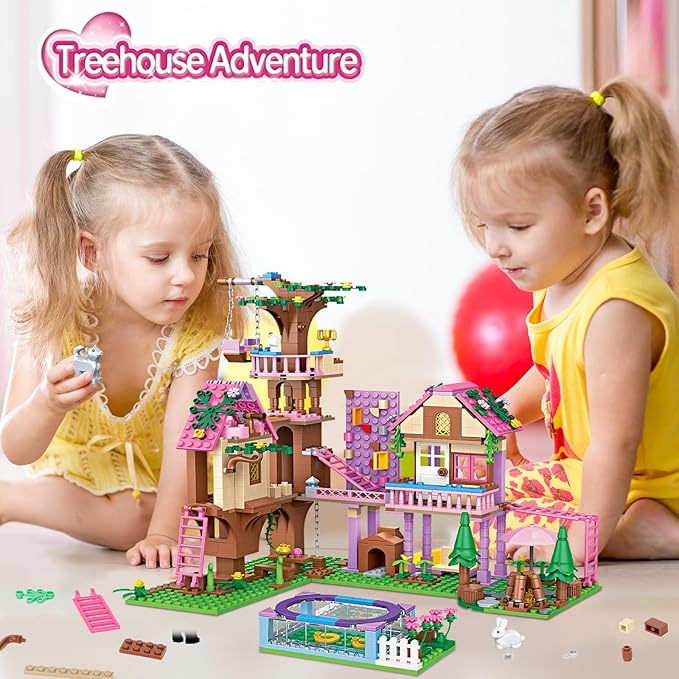 Tree House Building Set Compatible with Lego Friends, 756 PCS Forest House Building Kit Birthday Gift for Kids Girls Age 6-12 Years（7681）